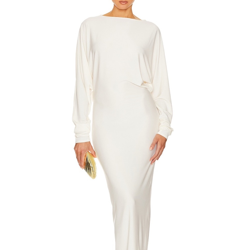 Helsa matte jersey open back dress